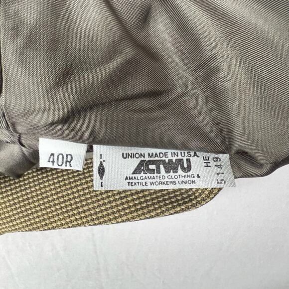 Austin Reed Vintage 70s Wool Blazer 40R Tan Houndstooth Jacket Gus’s USA Classic - Picture 12 of 14